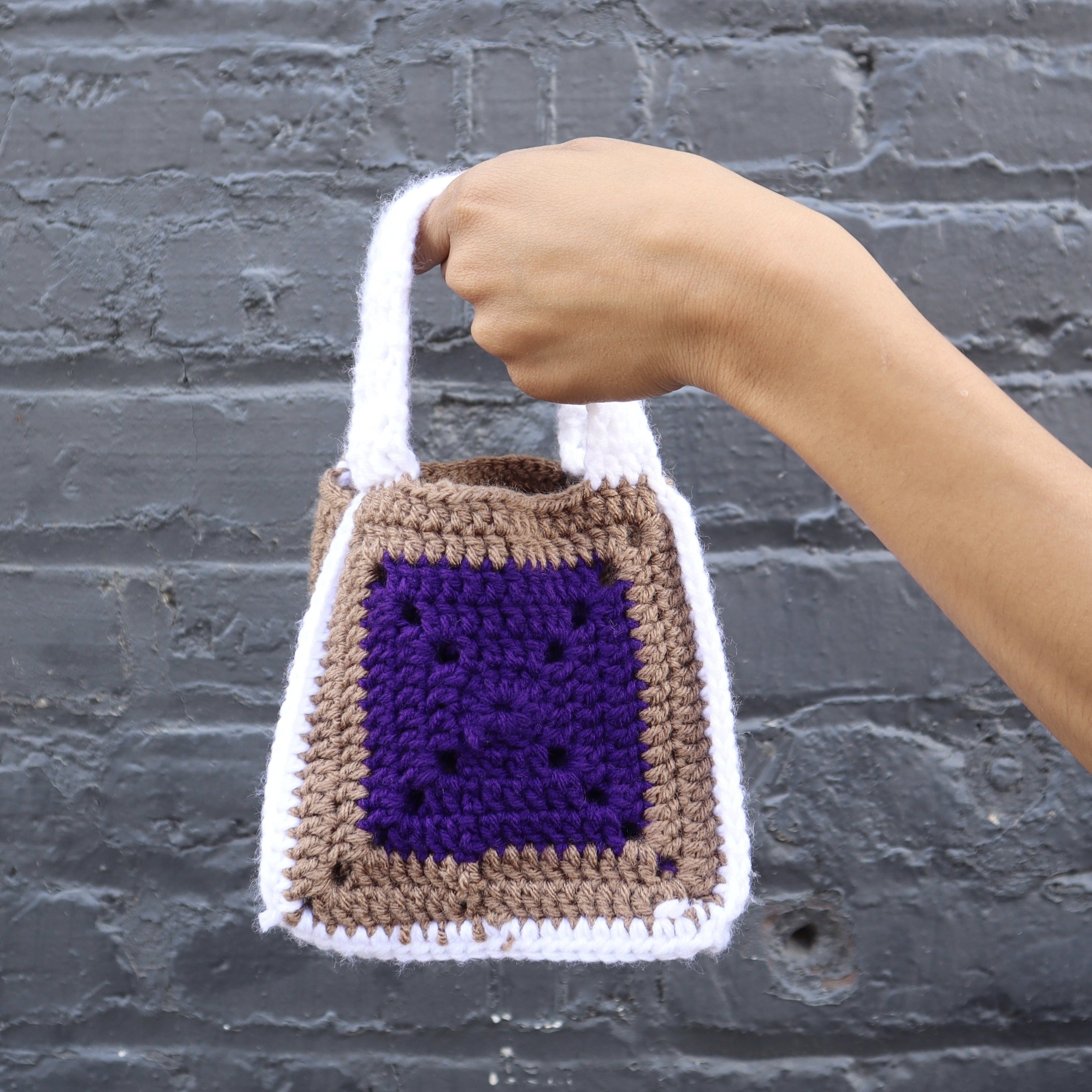 Crochet Heart Granny Square Tote Bag -  Hong Kong