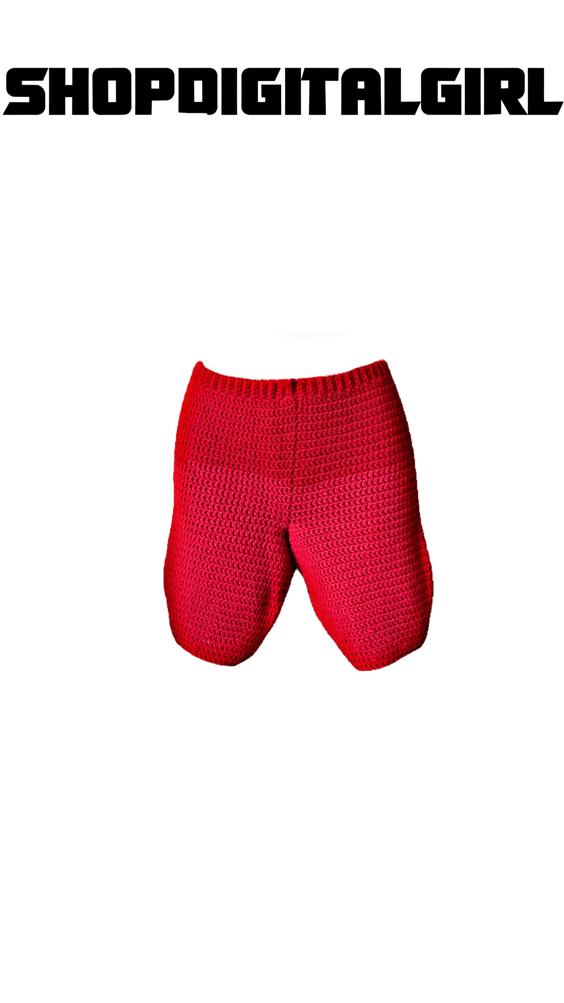 Red on sale crochet shorts